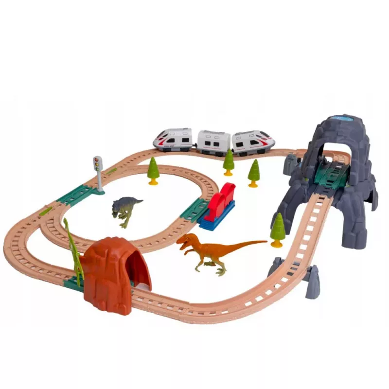 LEAN TOYS Dinosaur Park Electric Train Set z Światłami i Dźwiękami 76 cm