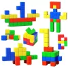 LEAN TOYS Zestaw magnetycznych klocków dla dzieci Kolorowa układanka 32 szt.