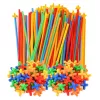 LEAN TOYS Straws 3D 4D Construction Blocks w pudełku, kolorowe, 1000 szt.