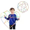 LEAN TOYS Straws 3D 4D Construction Blocks w pudełku, kolorowe, 1000 szt.