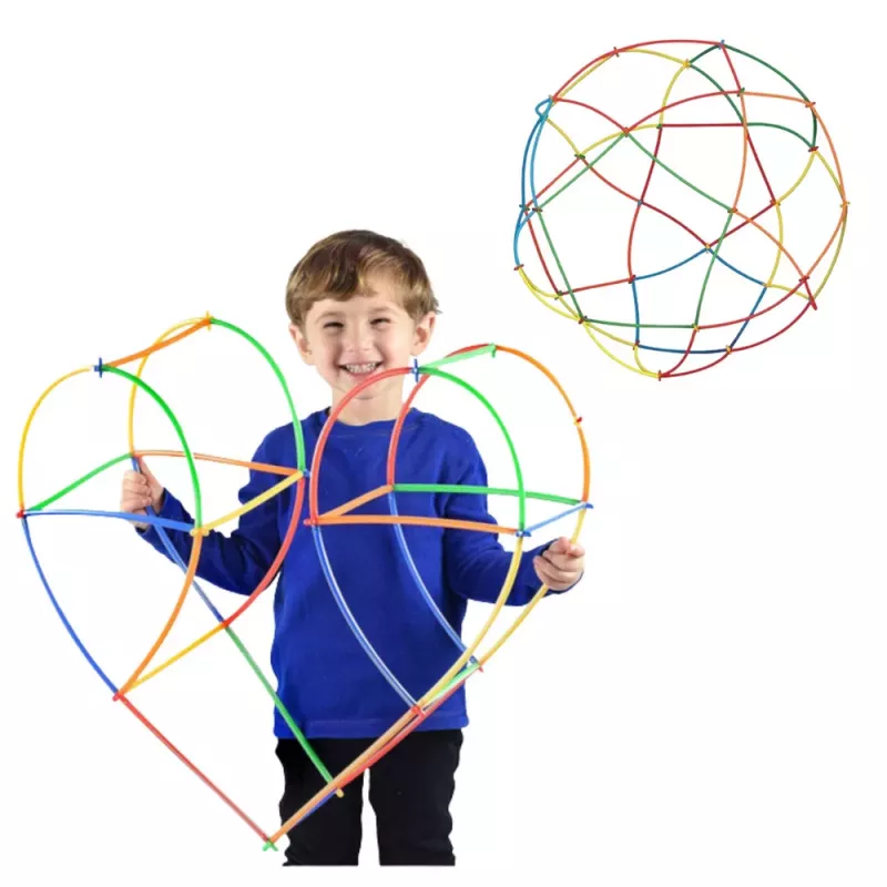 LEAN TOYS Straws 3D 4D Construction Blocks w pudełku, kolorowe, 1000 szt.