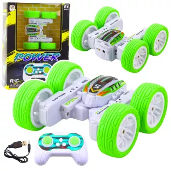 LEAN TOYS Zdalnie Sterowany Akrobacyjny Samochód Terenowy 360° Zielony 1:32
