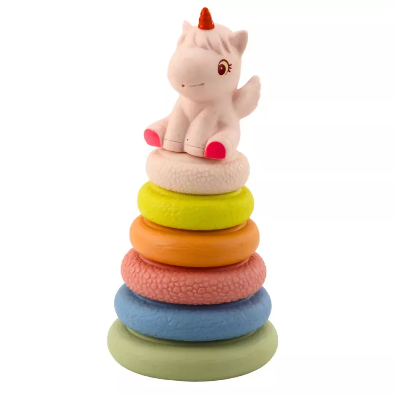 LEAN TOYS Miękka Piramida Sensoryczna Jednorożec Guma ECO Kolorowa