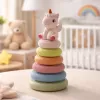 LEAN TOYS Miękka Piramida Sensoryczna Jednorożec Guma ECO Kolorowa