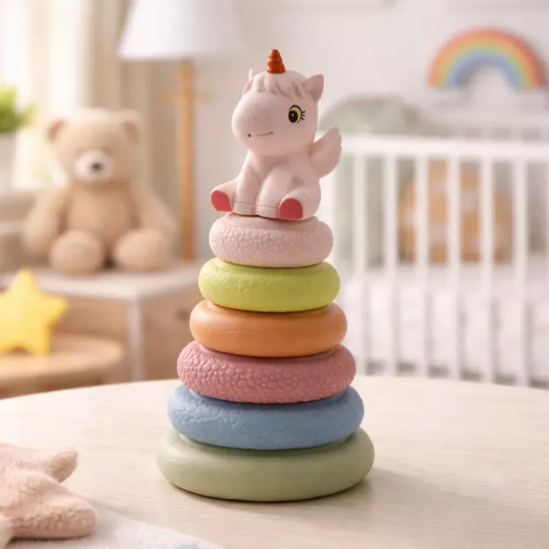 LEAN TOYS Miękka Piramida Sensoryczna Jednorożec Guma ECO Kolorowa