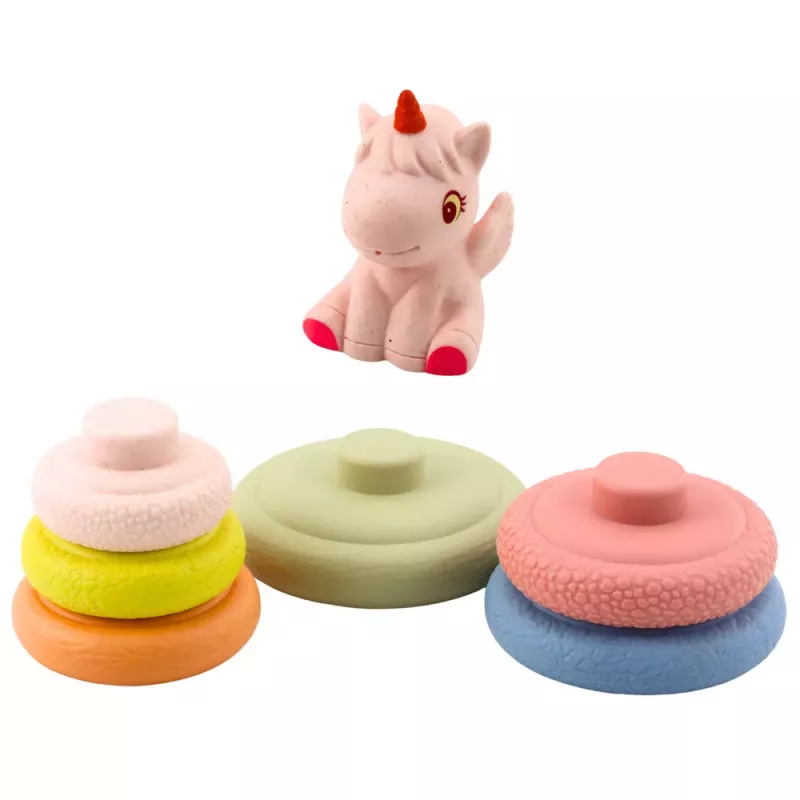 LEAN TOYS Miękka Piramida Sensoryczna Jednorożec Guma ECO Kolorowa