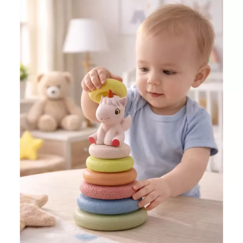 LEAN TOYS Miękka Piramida Sensoryczna Jednorożec Guma ECO Kolorowa