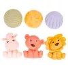 LEAN TOYS Zestaw miękkich sensorycznych edukacyjnych klocków ECO z gumowymi zwierzętami, 18 szt.