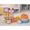 LEAN TOYS Zestaw miękkich sensorycznych edukacyjnych klocków ECO z gumowymi zwierzętami, 18 szt.