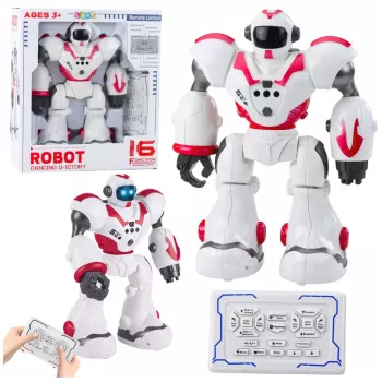 LEAN TOYS Interaktywny Robot RC na pilota 16 Funkcji Światła Dźwięki Różowy