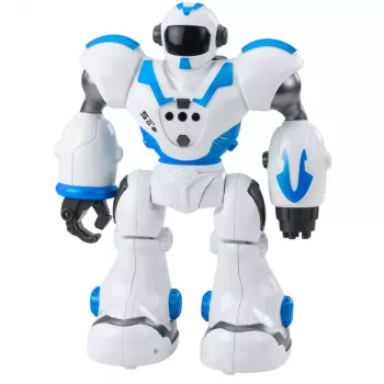 LEAN TOYS Interaktywny Robot Zdalnie Sterowany RC 16 Funkcji Światła Dźwięki Niebieski