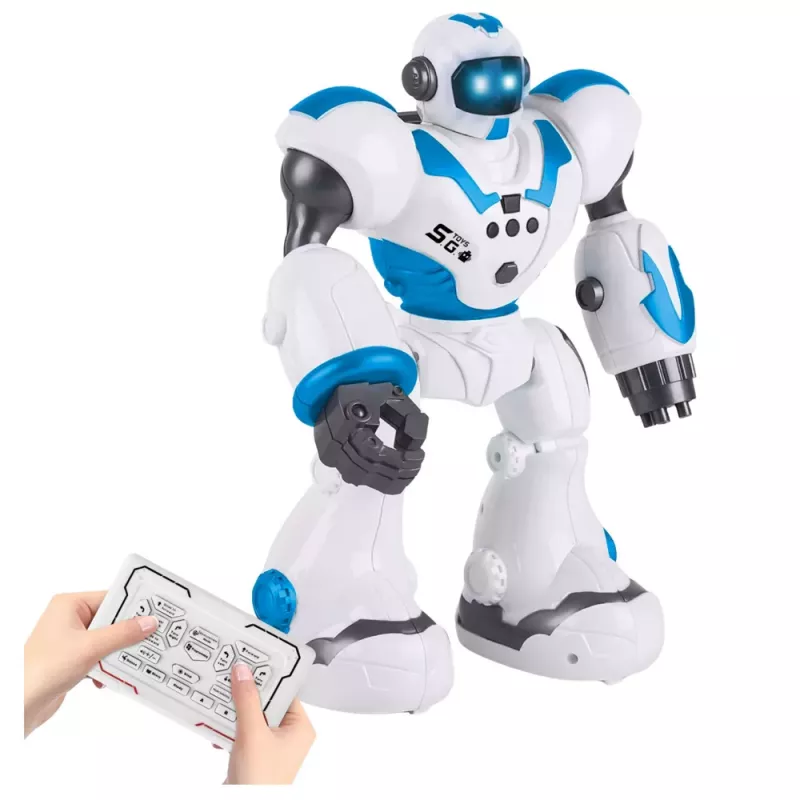 LEAN TOYS Interaktywny Robot Zdalnie Sterowany RC 16 Funkcji Światła Dźwięki Niebieski