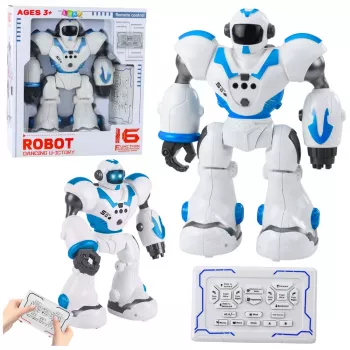 LEAN TOYS Interaktywny Robot Zdalnie Sterowany RC 16 Funkcji Światła Dźwięki Niebieski