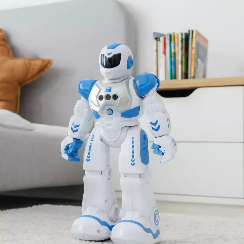 LEAN TOYS Zdalnie Sterowany Robot Edukacyjny RC Mówiący Tańczący Światła Dźwięki Niebieski