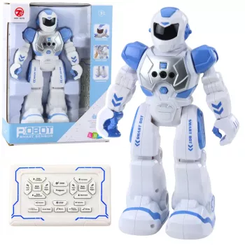 LEAN TOYS Zdalnie Sterowany Robot Edukacyjny RC Mówiący Tańczący Światła Dźwięki Niebieski