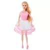 LEAN TOYS Różowy zestaw szafy dla lalek, sukienki, buty, akcesoria