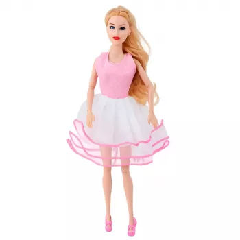 LEAN TOYS Różowy zestaw szafy dla lalek, sukienki, buty, akcesoria