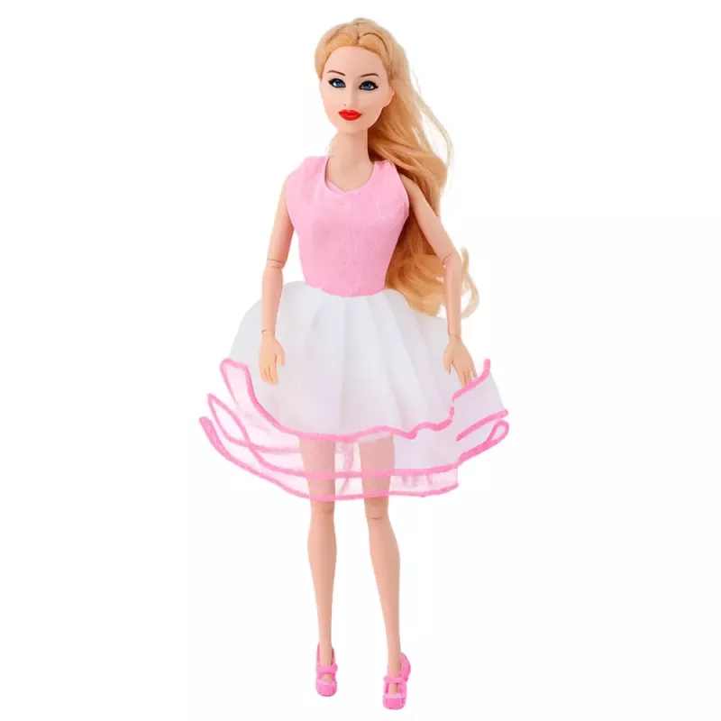 LEAN TOYS Różowy zestaw szafy dla lalek, sukienki, buty, akcesoria