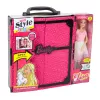 LEAN TOYS Różowy zestaw szafy dla lalek, sukienki, buty, akcesoria