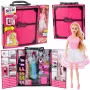 LEAN TOYS Różowy zestaw szafy dla lalek, sukienki, buty, akcesoria