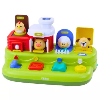 LEAN TOYS Interaktywna zabawka edukacyjna dla maluchów - Farm Animals Pop-Up