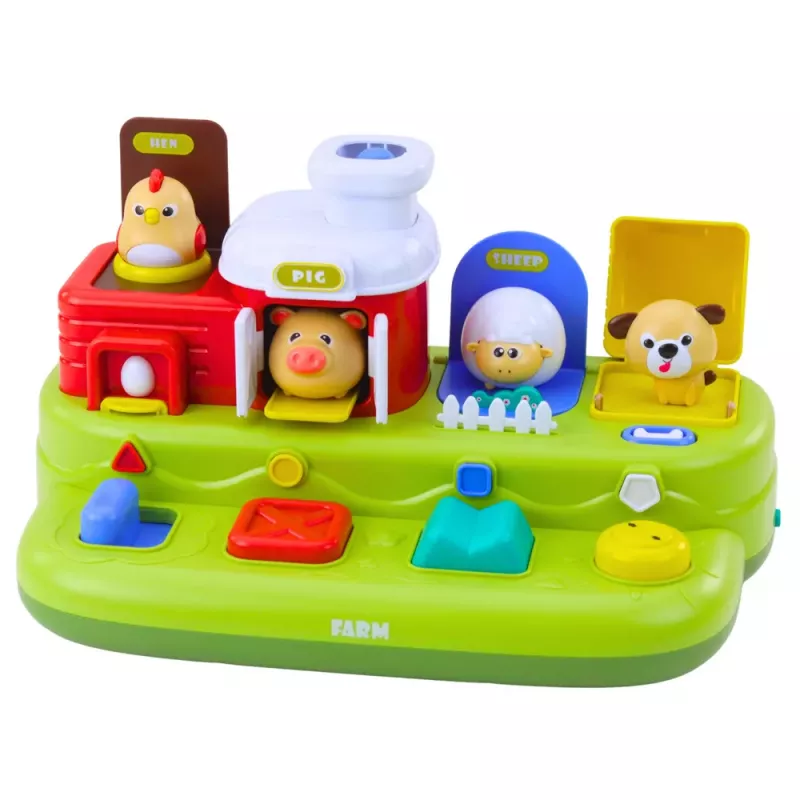 LEAN TOYS Interaktywna zabawka edukacyjna dla maluchów - Farm Animals Pop-Up