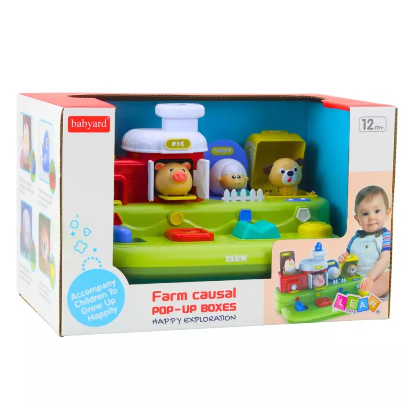 LEAN TOYS Interaktywna zabawka edukacyjna dla maluchów - Farm Animals Pop-Up