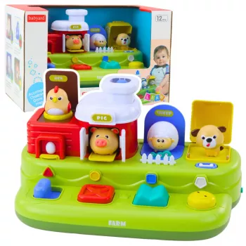 LEAN TOYS Interaktywna zabawka edukacyjna dla maluchów - Farm Animals Pop-Up