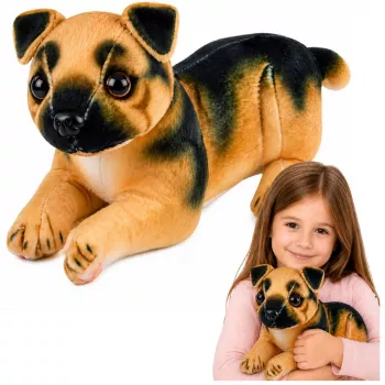 LEAN TOYS Pluszowy Pies Owczarek Niemiecki Przytulanka 25 cm