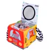LEAN TOYS Miękka kostka sensoryczna z lusterkiem, samochodami i znakami drogowymi dla maluchów