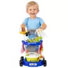 LEAN TOYS Zestaw Sprzątający dla Dzieci z Wózkiem Interaktywnym Odkurzaczem Akcesoriami