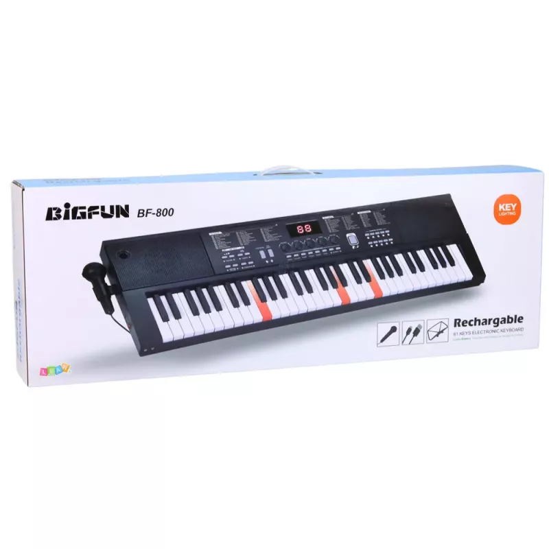 LEAN TOYS Keyboard Electric Piano z Mikrofonem 200 Dźwięków 61 Klawiszy 78cm