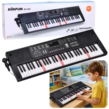 LEAN TOYS Keyboard Electric Piano z Mikrofonem 200 Dźwięków 61 Klawiszy 78cm