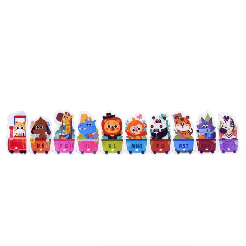 LEAN TOYS Educational Puzzle For Toddlers Alphabet Train With Animals 40 pcs.