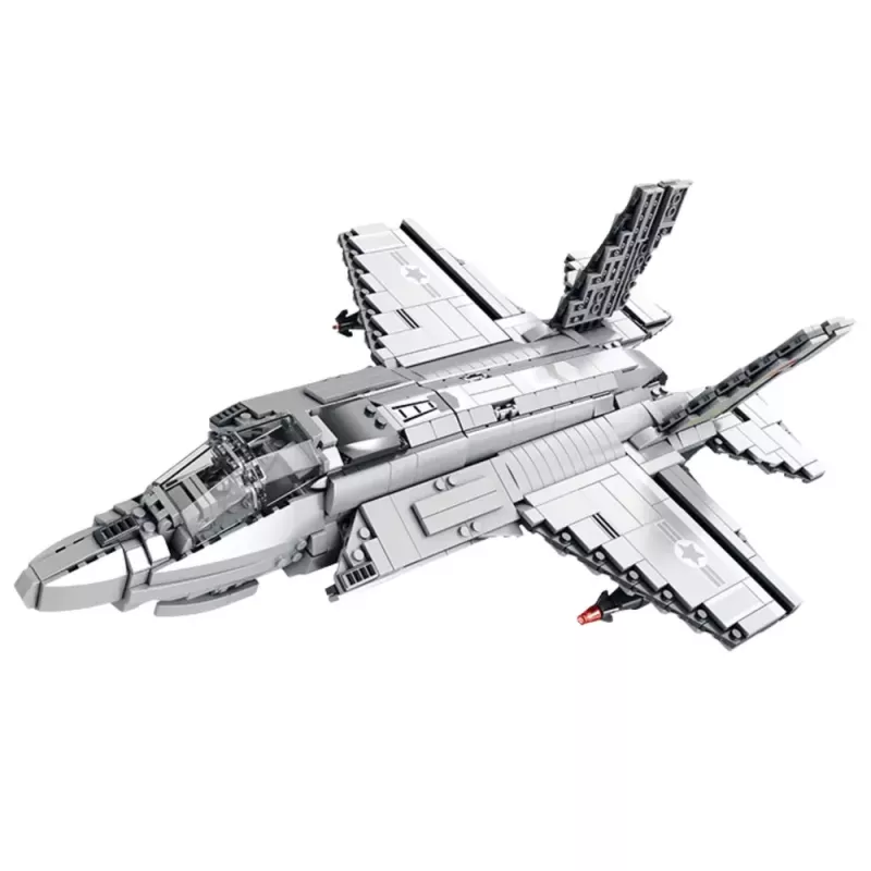 LEAN TOYS F-35 Lightning II Fighter Plane Construction Bricks Gray 1490 pcs.
