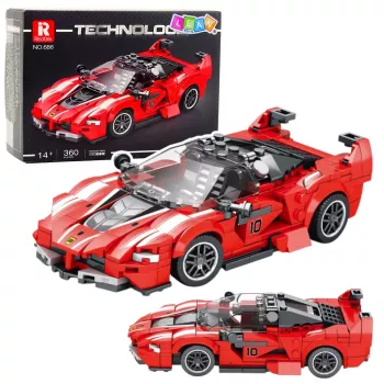 LEAN TOYS Klocki Konstrukcyjne Samochód Wyścigowy FXX-K Czerwony 360 szt.