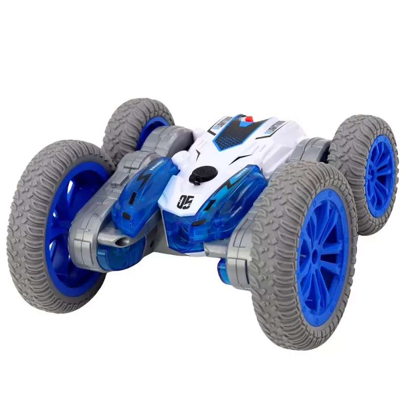 LEAN TOYS Zdalnie Sterowany Samochód Kaskaderski RC Światła Dym Drift 360° Niebieski