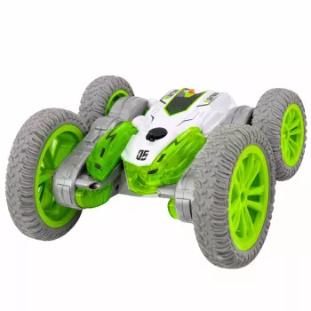 LEAN TOYS Zdalnie Sterowany Samochód Kaskaderski RC Światła Dym Drift 360° Zielony