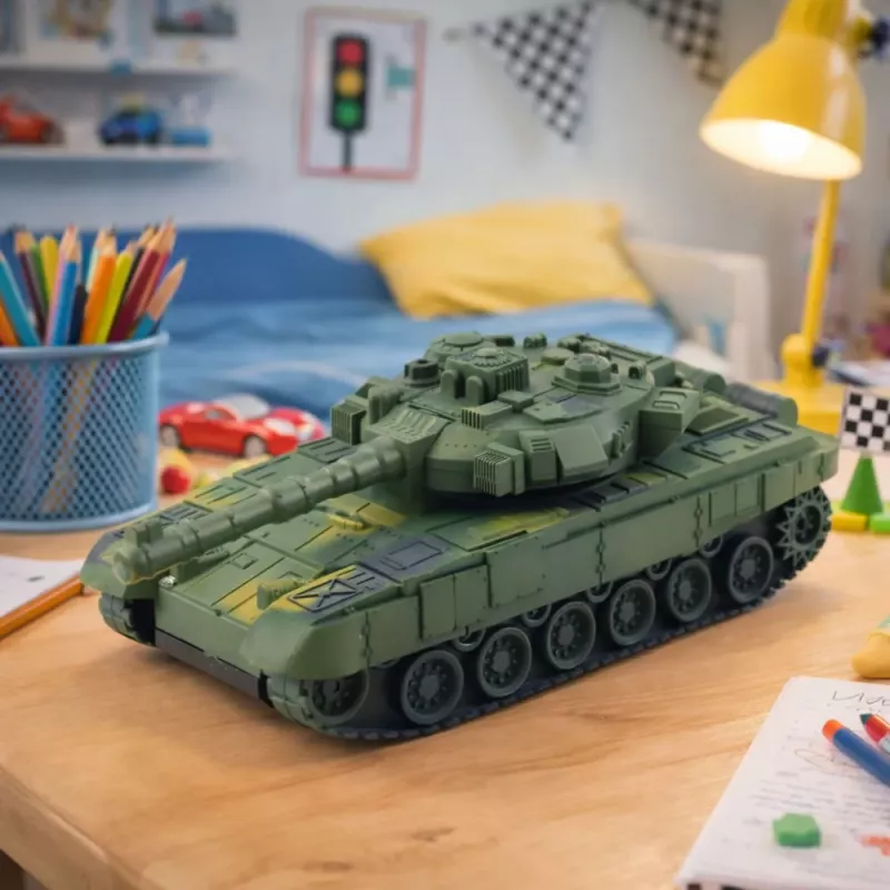 LEAN TOYS T90 Czołg Wojskowy Zdalnie Sterowany RC Światła Dźwięki Zielony 1:18