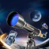 LEAN TOYS Edukacyjny aluminiowy teleskop astronomiczny ze statywem i akcesoriami 1,35 m