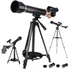 LEAN TOYS Edukacyjny aluminiowy teleskop astronomiczny ze statywem i akcesoriami 1,35 m