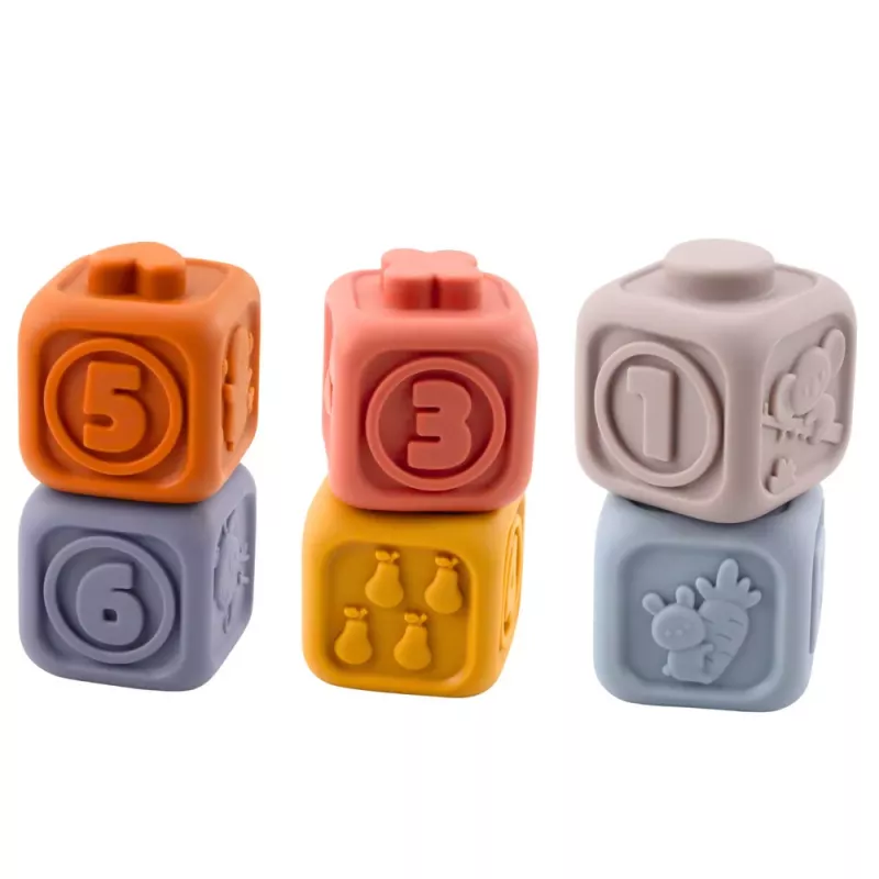 LEAN TOYS Sensory Educational Blocks Tower of Soft Rubber Blocks Koala 13 pcs.