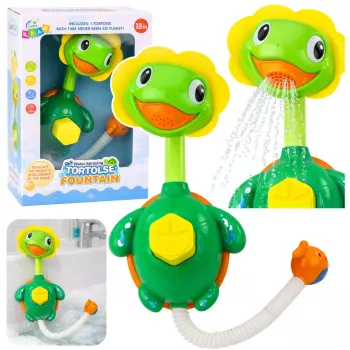 LEAN TOYS Zabawka do kąpieli Żółw z fontanną rybką i prysznicem na przyssawki