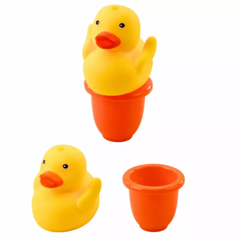 LEAN TOYS Zestaw do kąpieli Kaczuszka Dozownik mydła Kubek Niebieski
