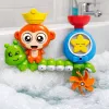 LEAN TOYS Zabawka do kąpieli Małpka Gąsienica Kubki z Przyssawkami