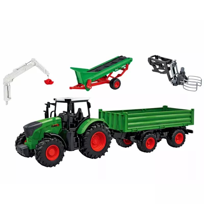 LEAN TOYS Zestaw Rolniczy z Ciągnikiem, Przyczepą, Zwierzętami, Rolnikami, Farma 45 szt.