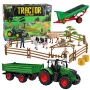LEAN TOYS Zestaw Rolniczy z Ciągnikiem, Przyczepą, Zwierzętami, Rolnikami, Farma 45 szt.