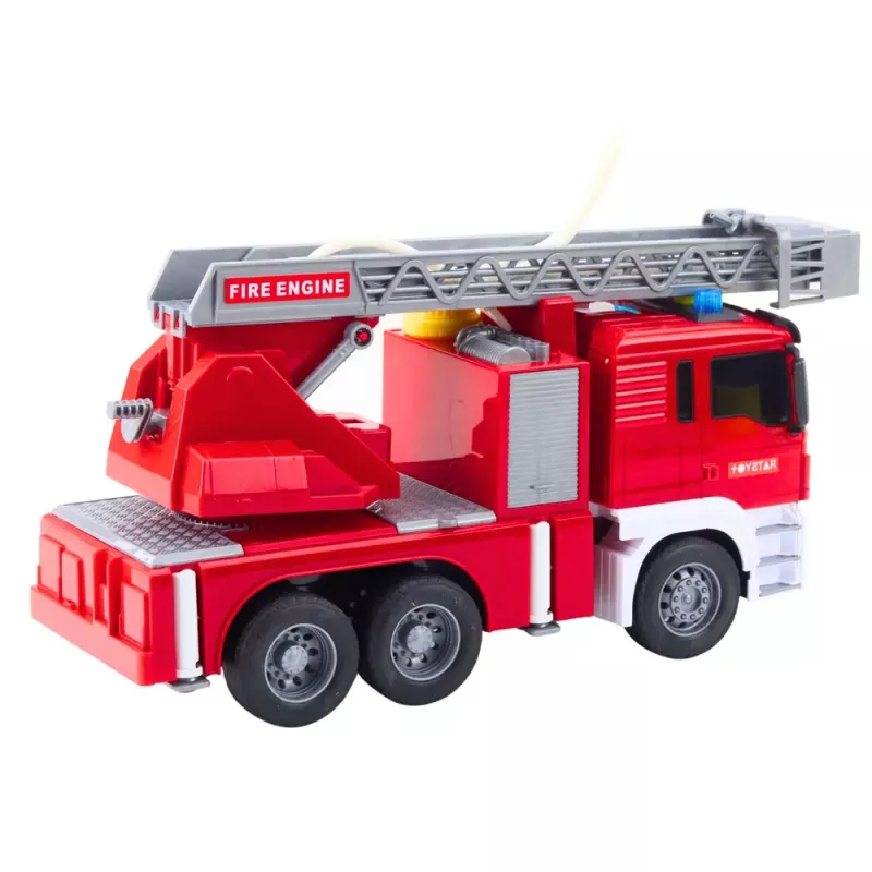 LEAN TOYS Wóz Strażacki z Wysięgnikiem Straż Pożarna Nalewanie Wody Światła Dźwięki