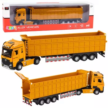 LEAN TOYS Wywrotka Metalowa Kabina Światła Dźwięki Napęd Żółty