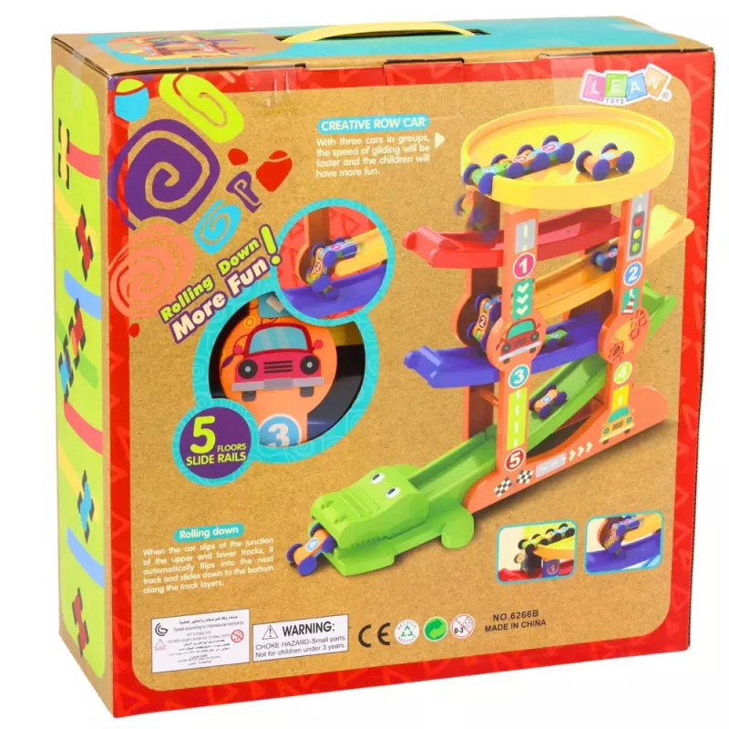 LEAN TOYS Crocodile Car Slide Balance Track 5 Levels
